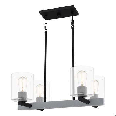 Quoizel Caldwell 4-Light Matte Black Island Light CDW5022MBK